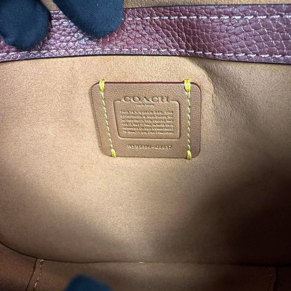 Coach Tabby Messenger 19 With Braid Crossbody In Brass/Wine Leather NWT CJ837 - Picture 6 of 10